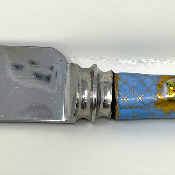 Vintage A.E. Lewis & Co Carving Knife Porcelain Handle Stainless Steel England - Picture 5 of 15